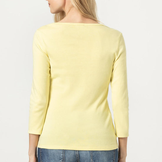 3/4 Sleeve V-Neck in color Limelight Image A2