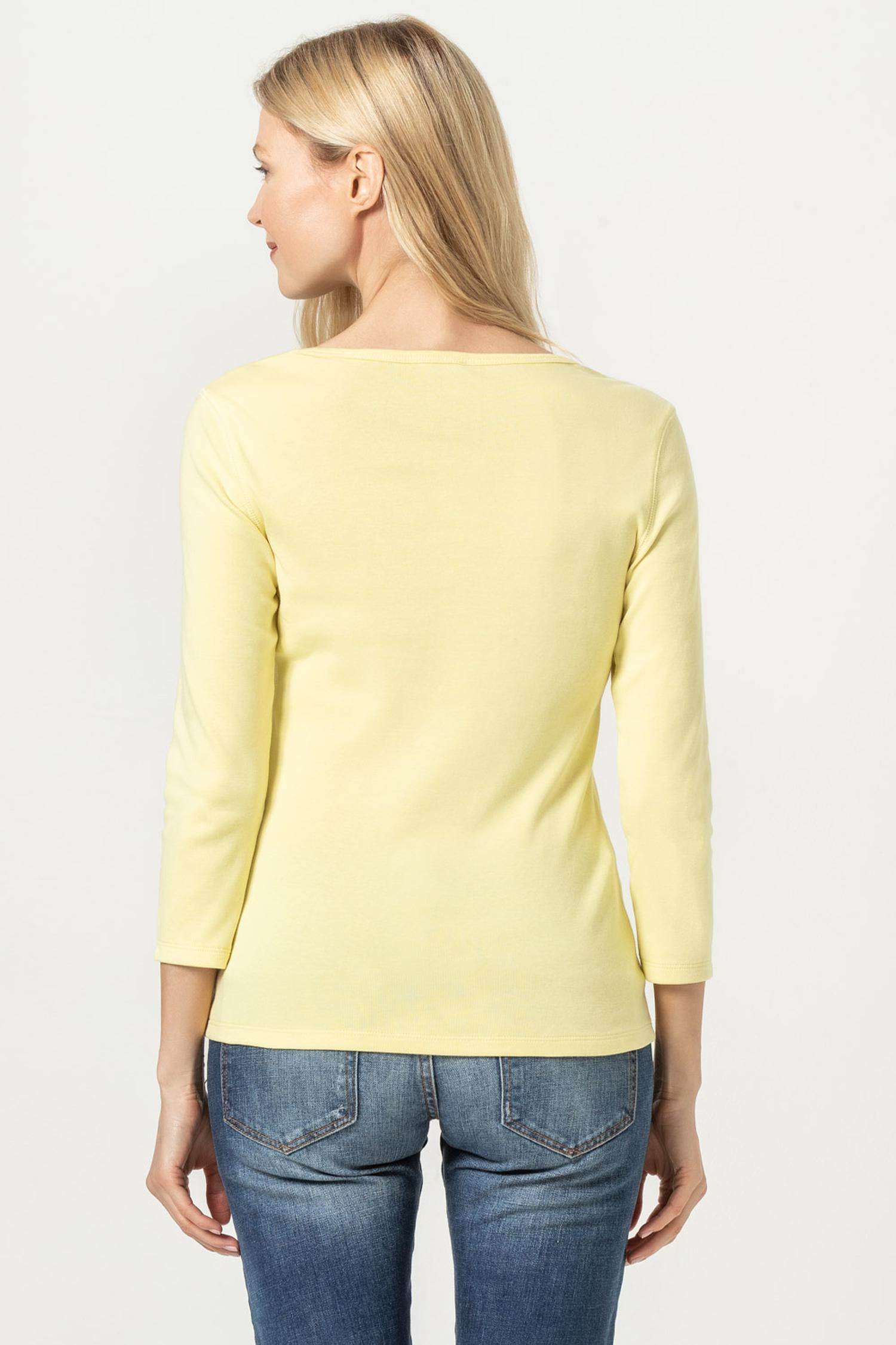 3/4 Sleeve V-Neck in color Limelight Image A2