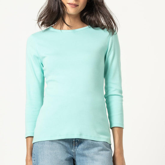 3/4 Sleeve Crew in color Aruba Image A1