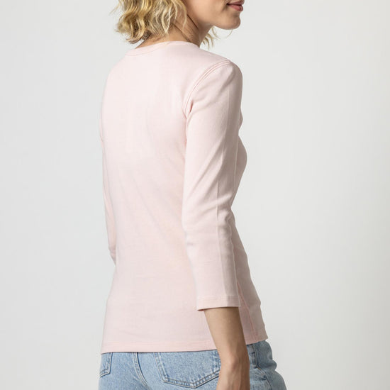 3/4 Sleeve Crew in color Camellia Image A2