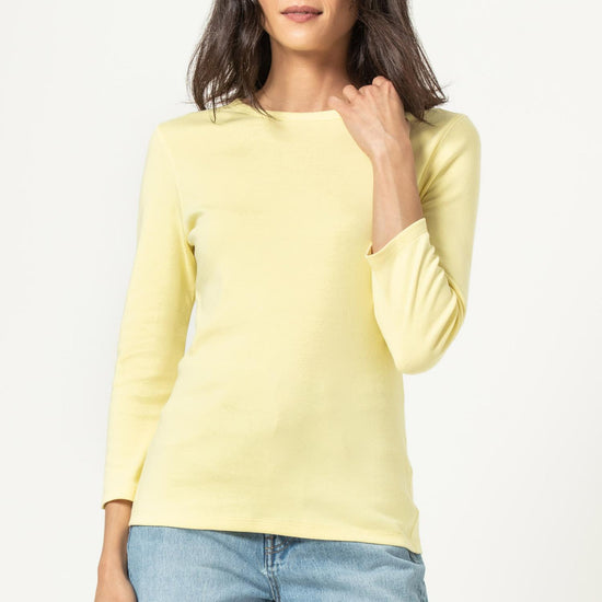 3/4 Sleeve Crew in color Limelight Image A1