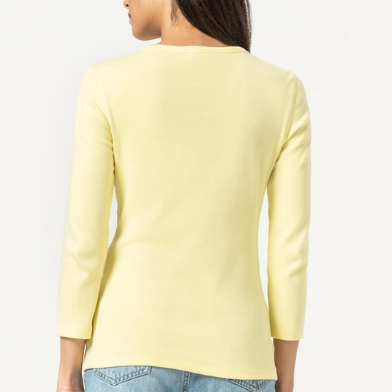 3/4 Sleeve Crew in color Limelight Image A2