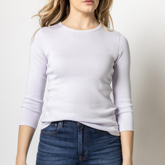 3/4 Sleeve Crew in color Lily Image A1