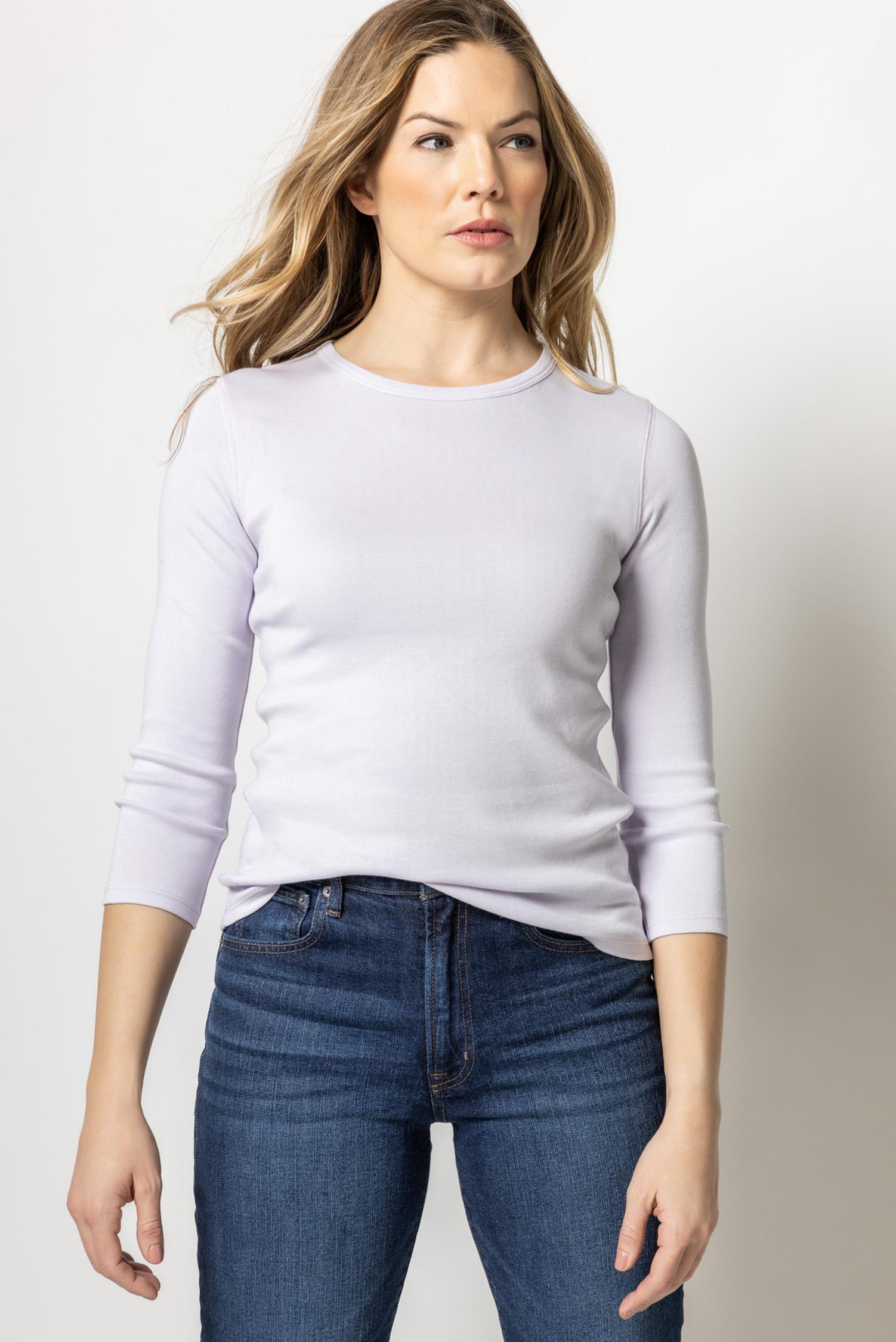 3/4 Sleeve Crew in color Lily Image A1