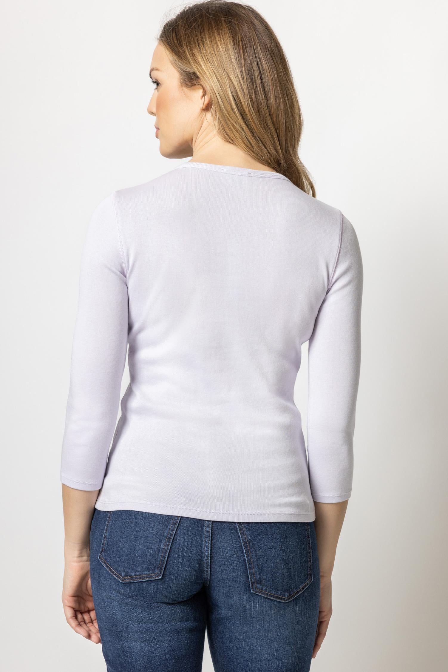 3/4 Sleeve Crew in color Lily Image A2