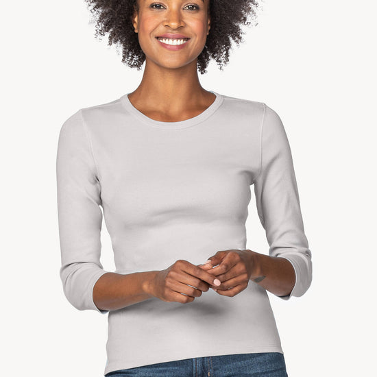 3/4 Sleeve Crew in color Opal Image A1