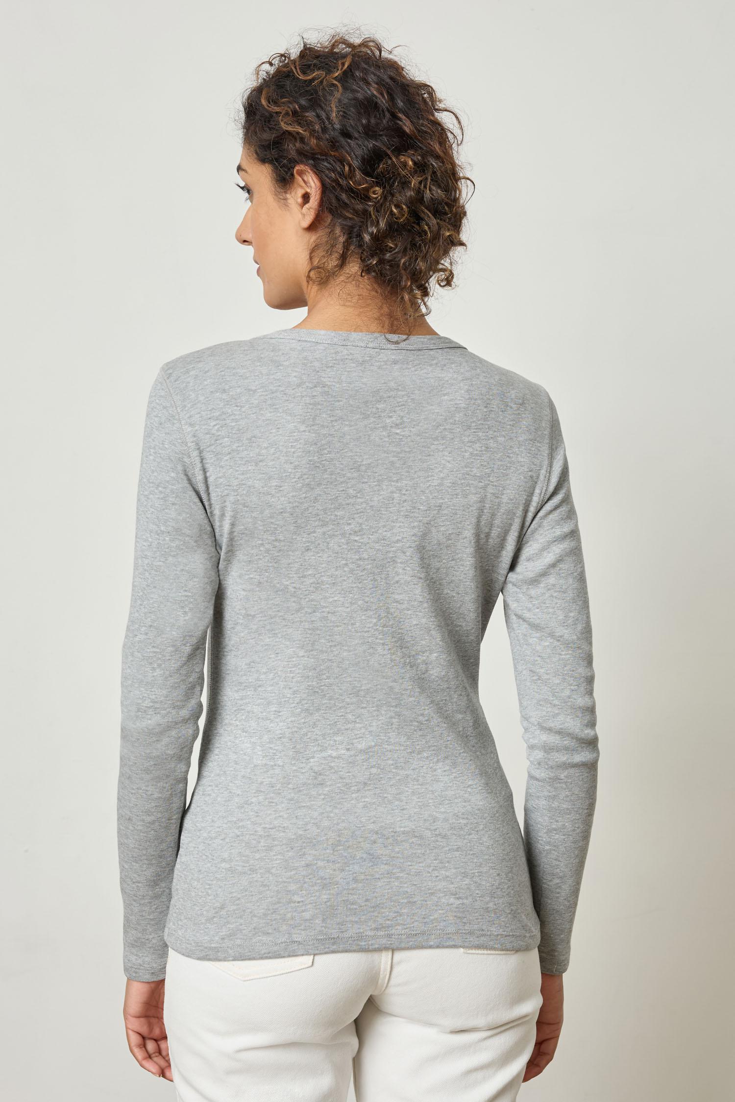 Long Sleeve Crew in color Heather Grey Image A2
