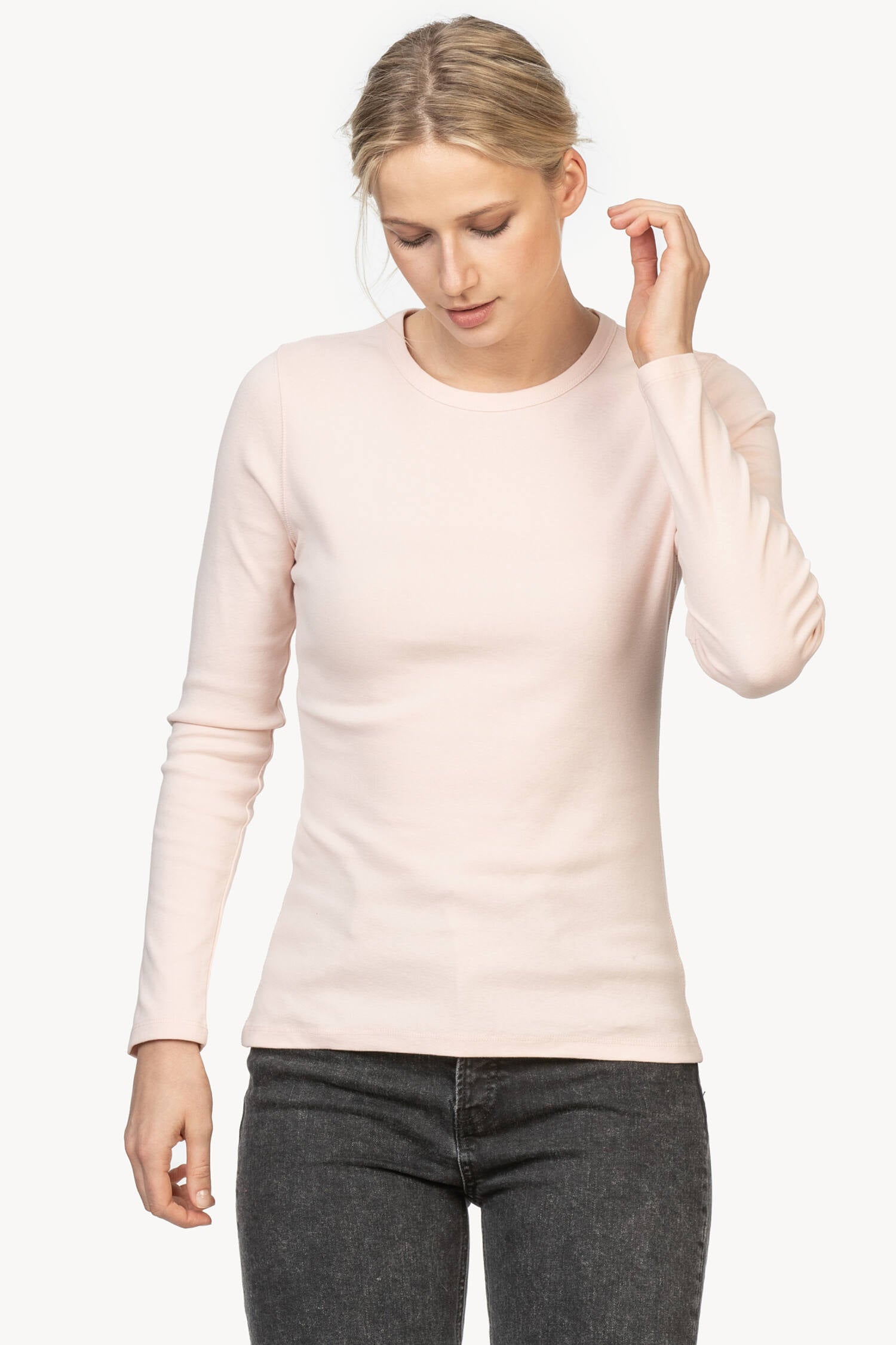 Long Sleeve Crew in color Peony Image A1
