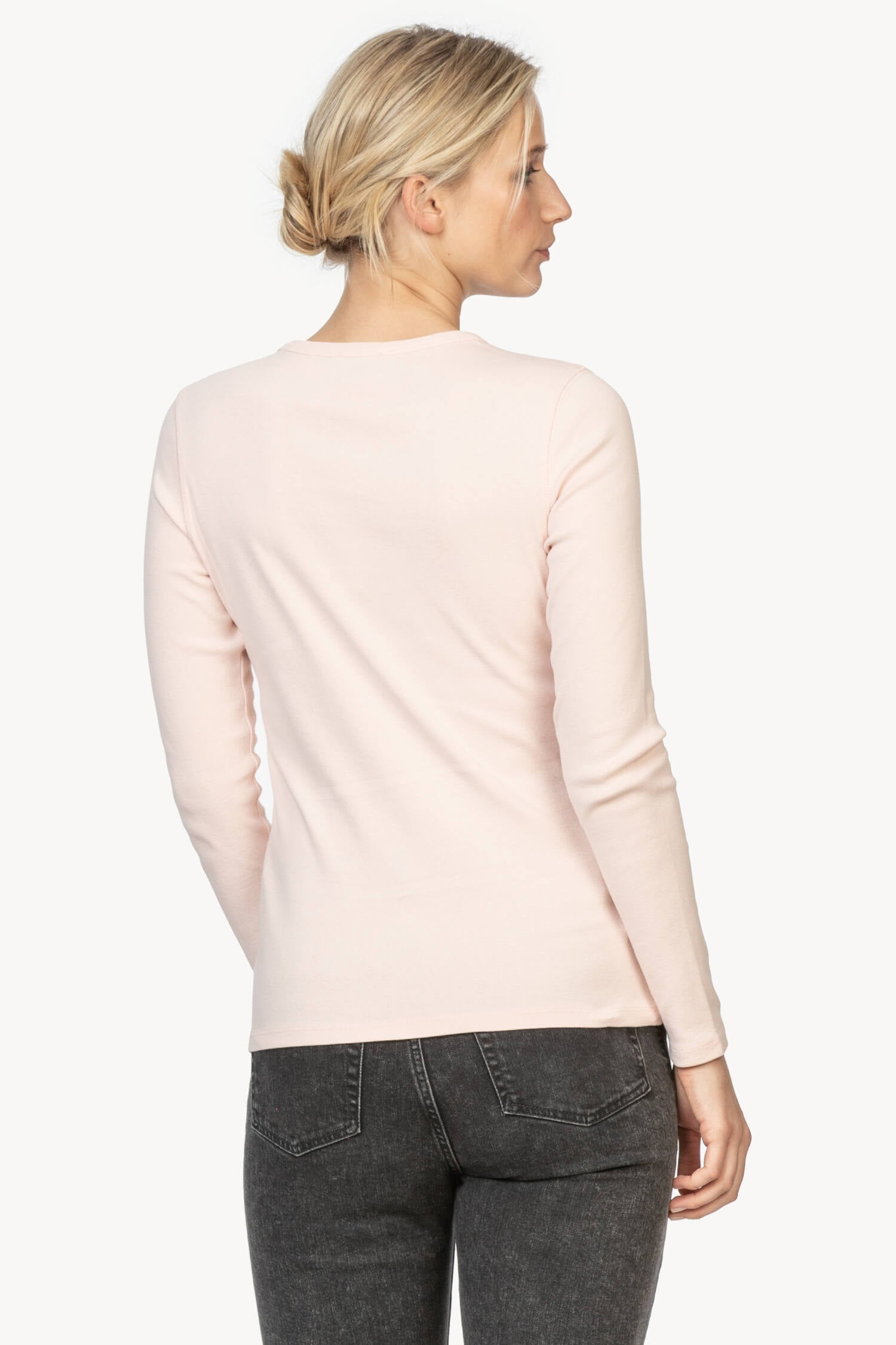 Long Sleeve Crew in color Peony Image A2