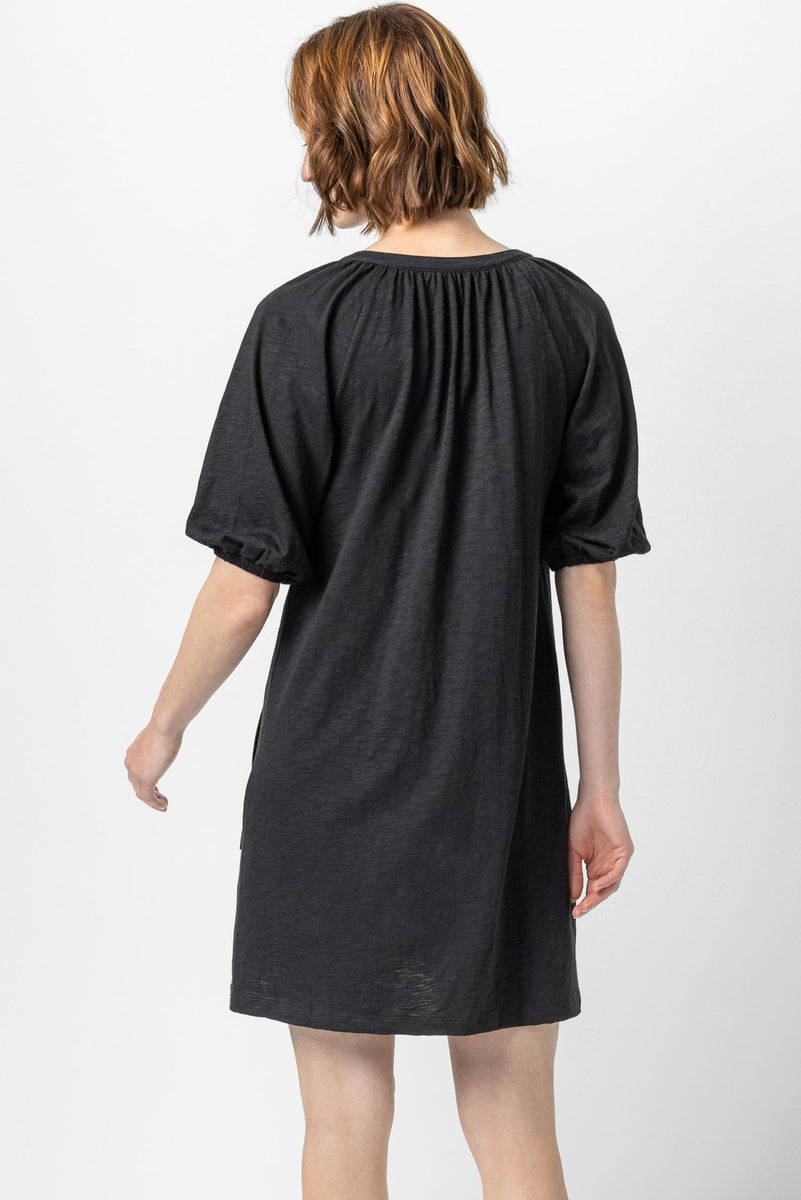 3/4 Sleeve Split Neck Dress