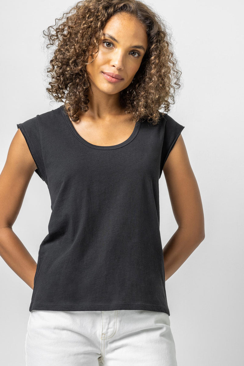 Cap Sleeve Scoop Neck