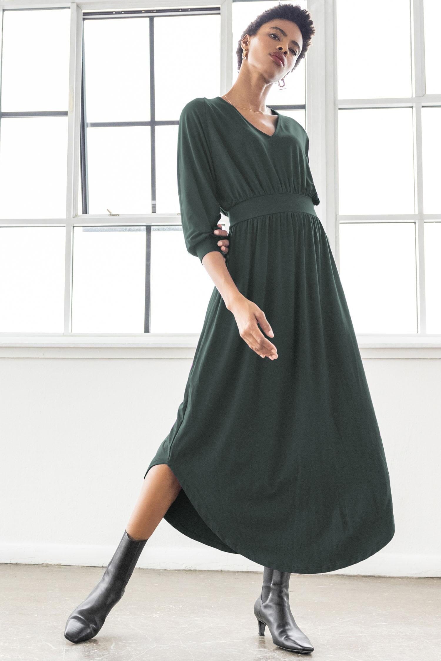 2 Colors Plain V-neck Wrap Maxi Dresses, Gown, Full Sleeves at Rs  2045/piece in Navi Mumbai