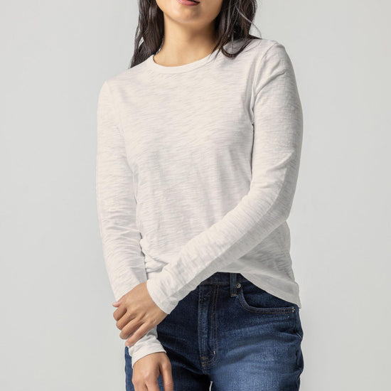 Long Sleeve Crewneck in color Ecru Image A1