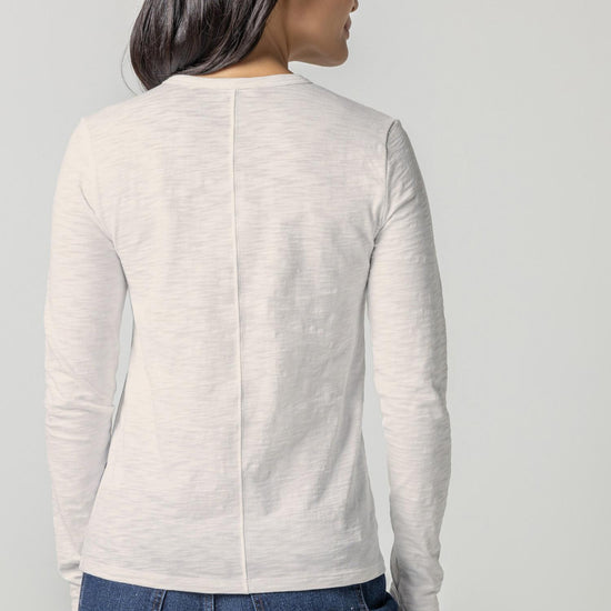 Long Sleeve Crewneck in color Ecru Image A2