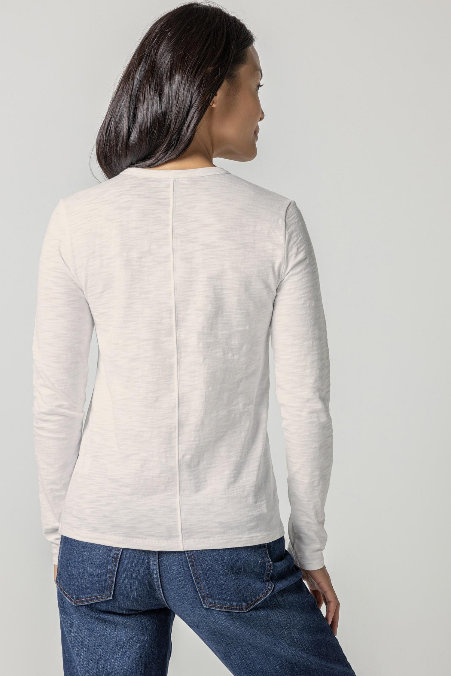 Long Sleeve Crewneck in color Ecru Image A2