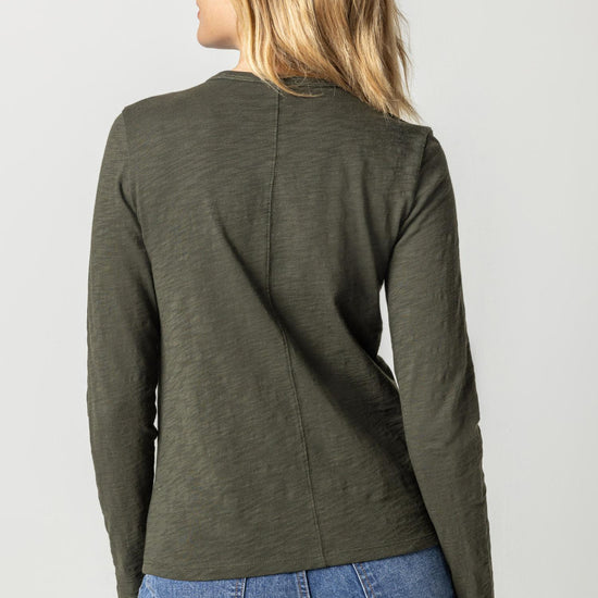 Long Sleeve Crewneck in color Loden Image A2