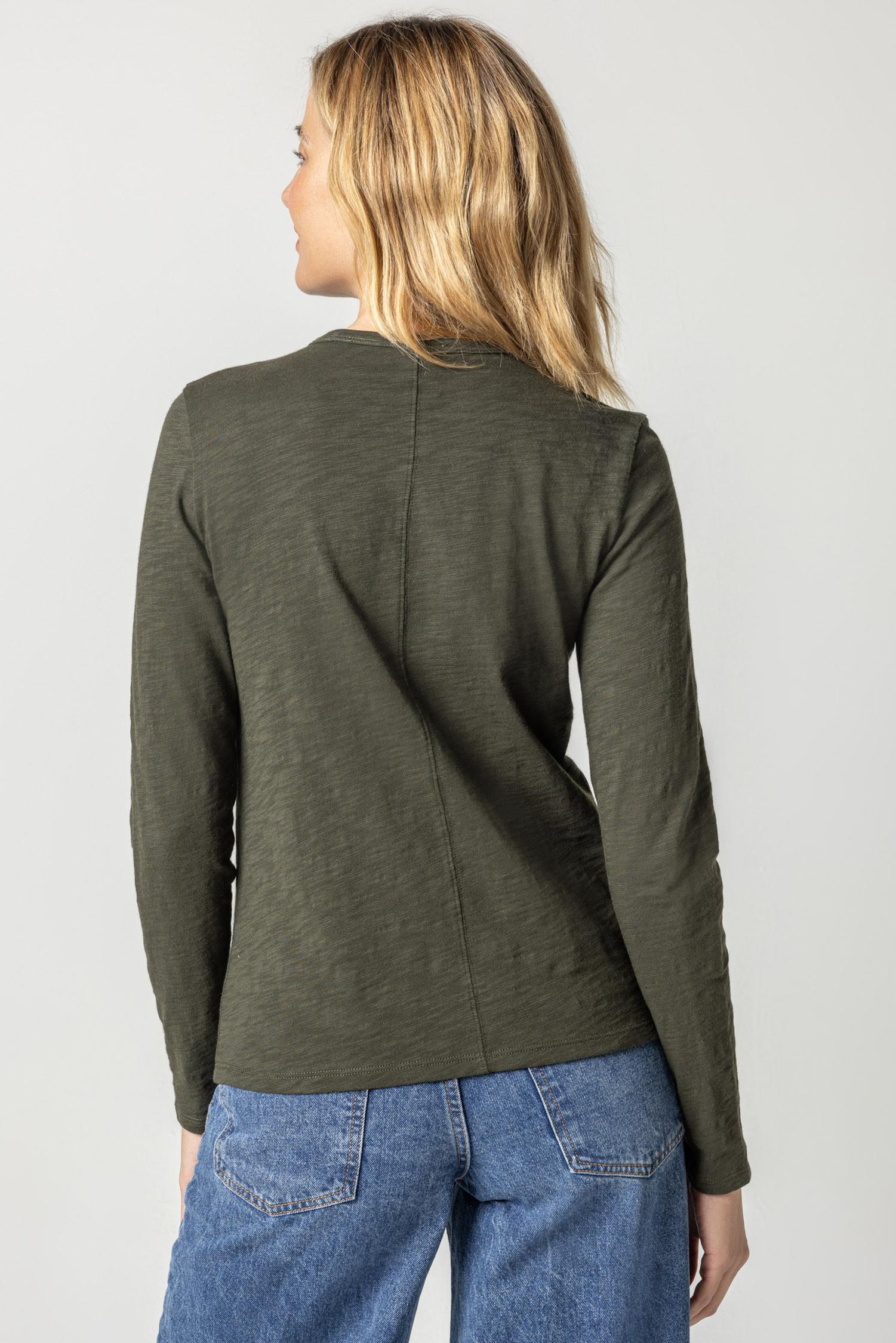 Long Sleeve Crewneck in color Loden Image A2