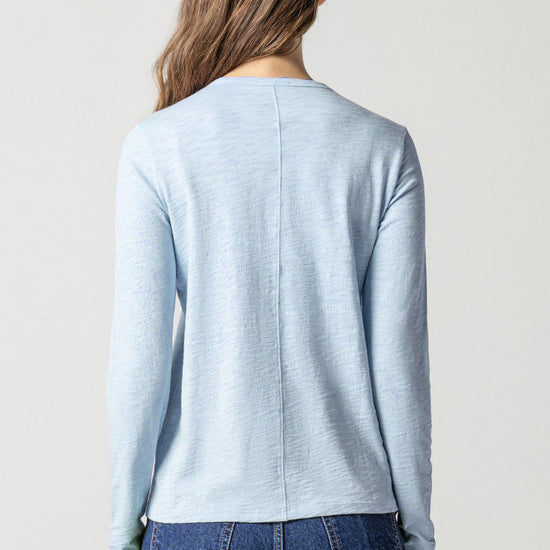 Long Sleeve Crewneck in color Steel Blue Image A2