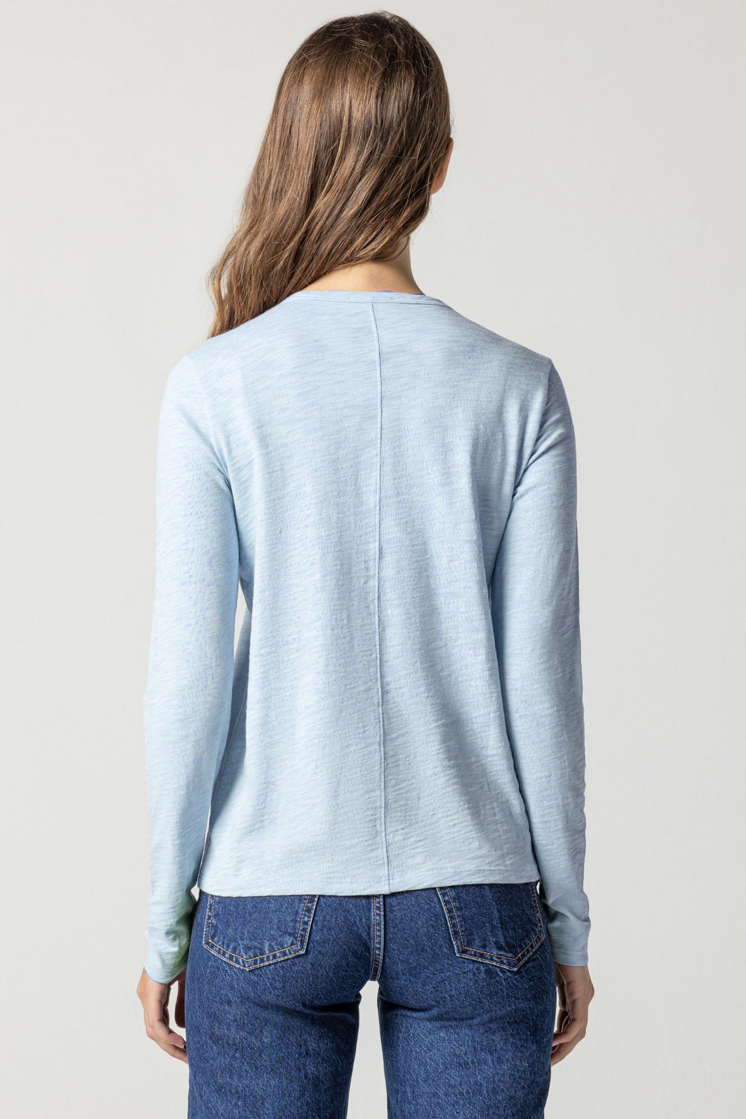 Long Sleeve Crewneck in color Steel Blue Image A2