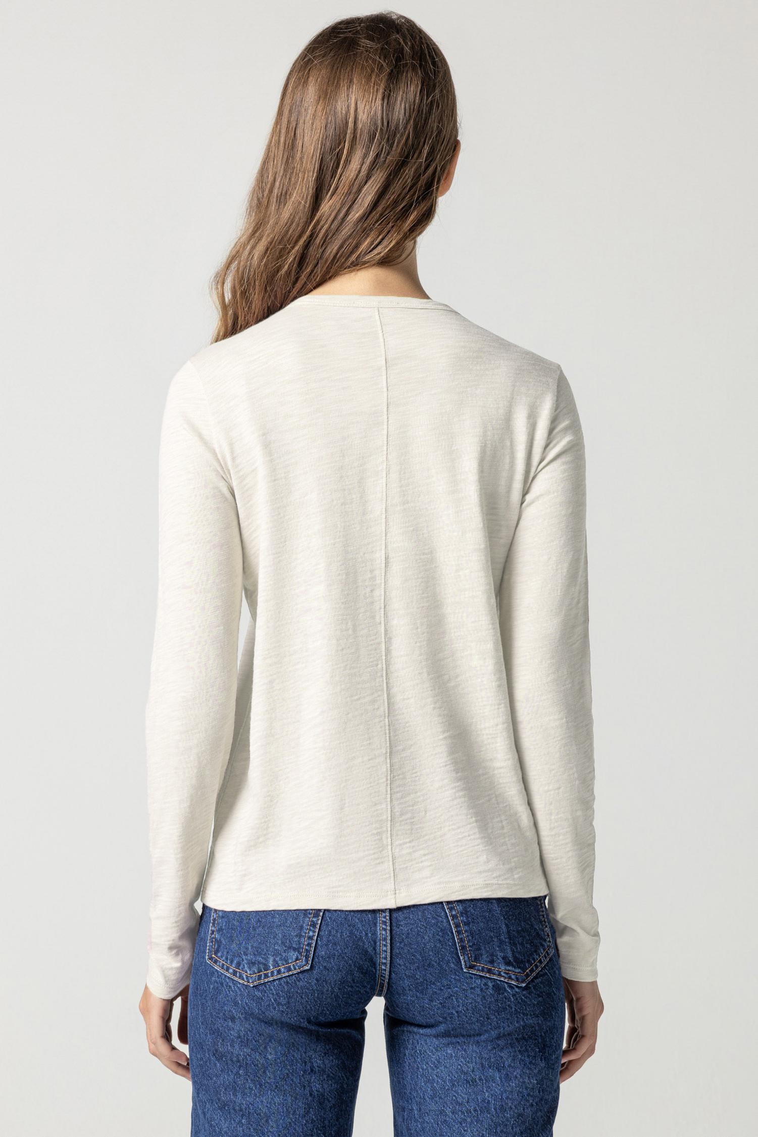Long Sleeve Crewneck in color Talc Image A2