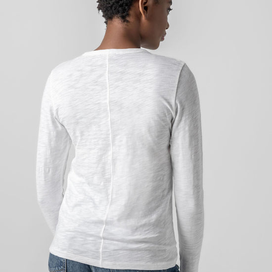 Long Sleeve Crewneck in color White Image A2