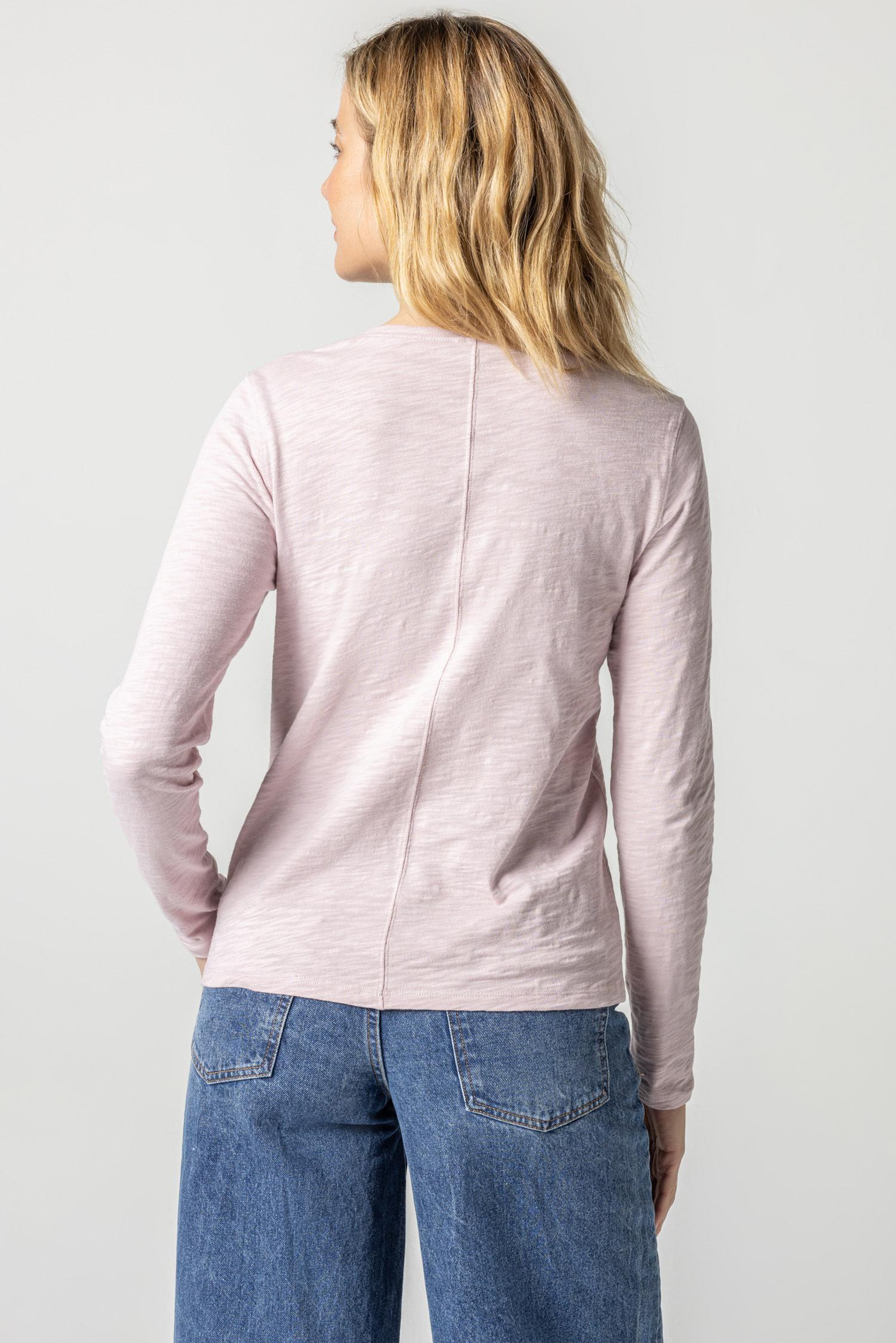 Long Sleeve V-Neck in color Iced Lilac Image A2
