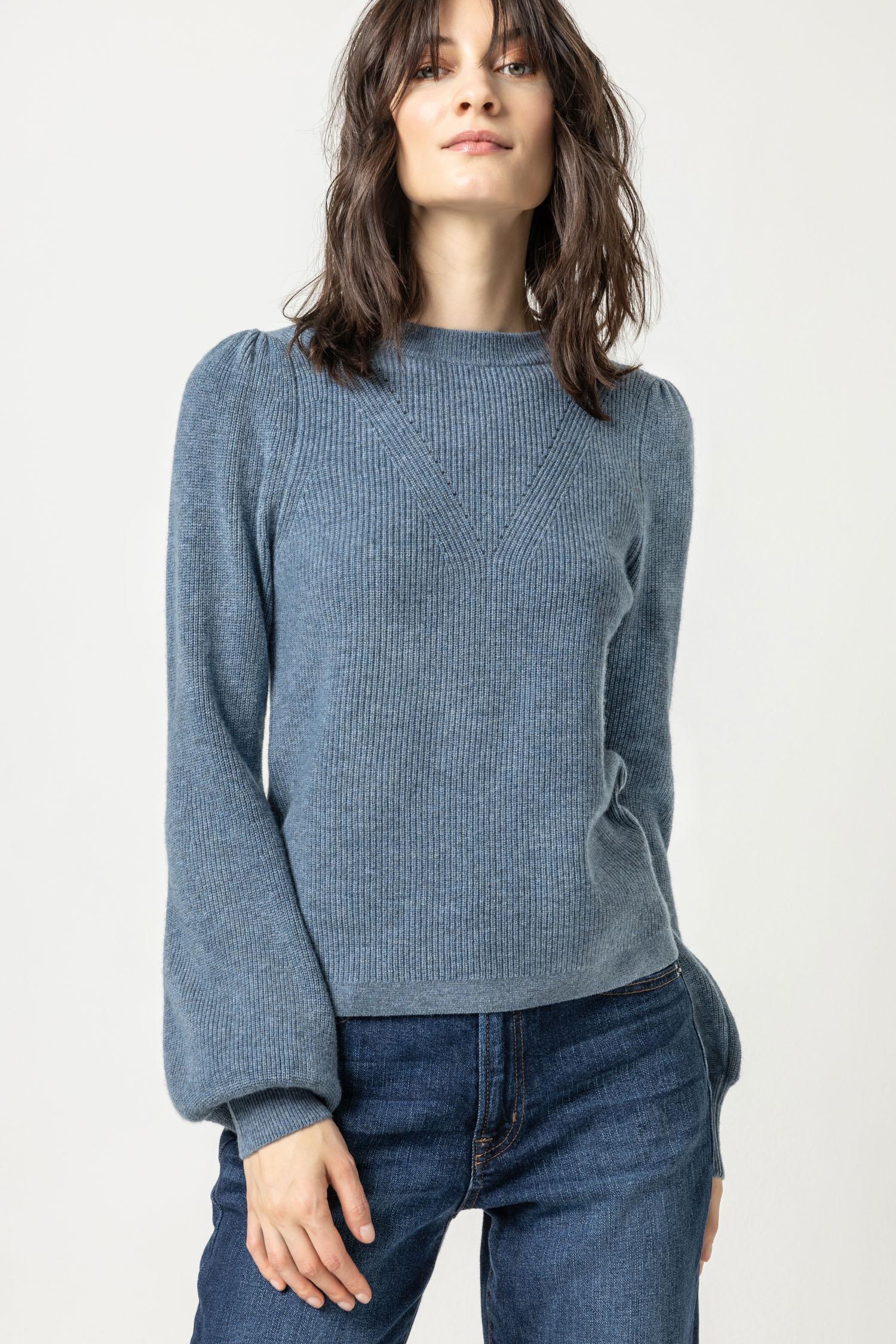 Ribbed Puff Sleeve Sweater