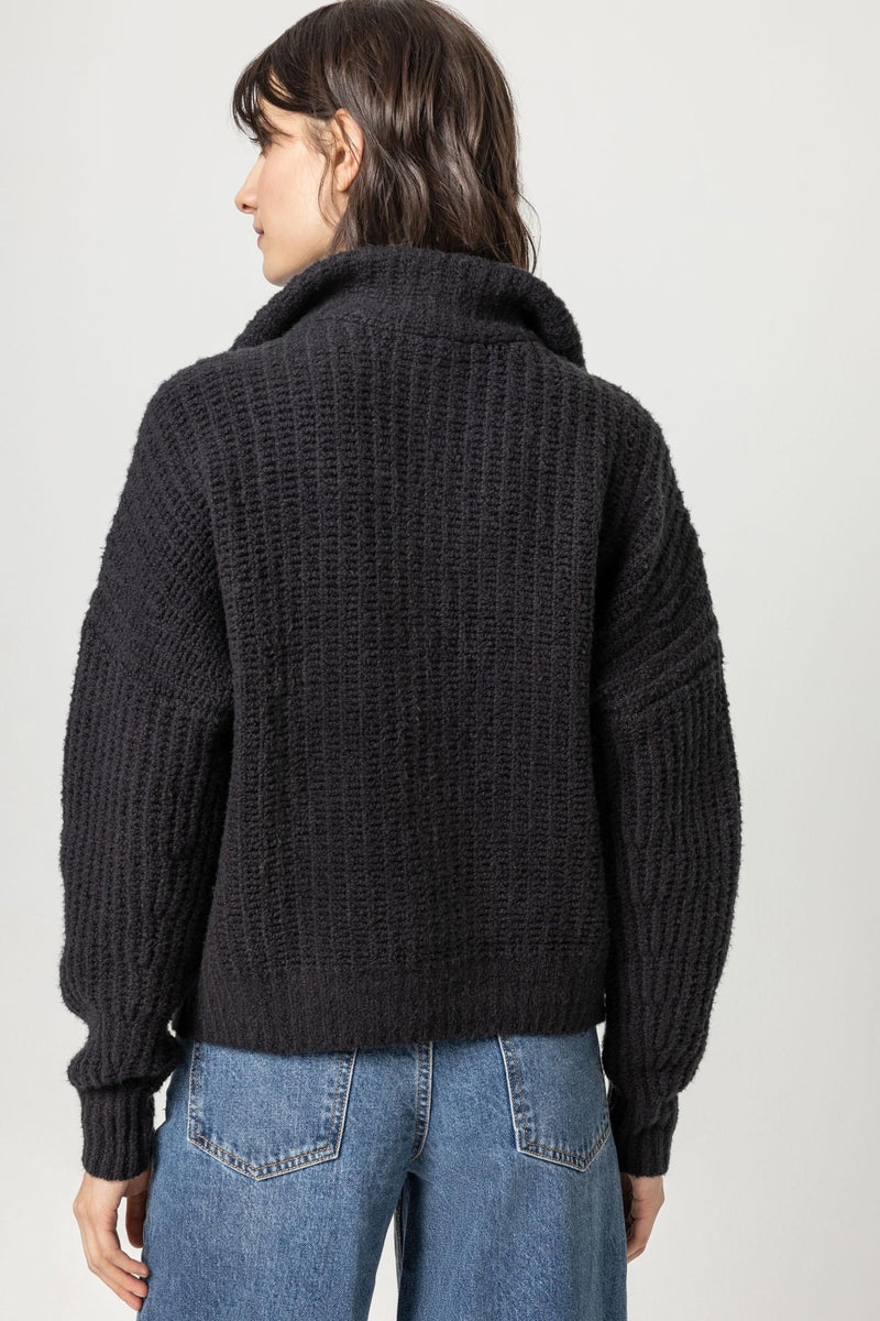 Ribbed Half Zip Sweater