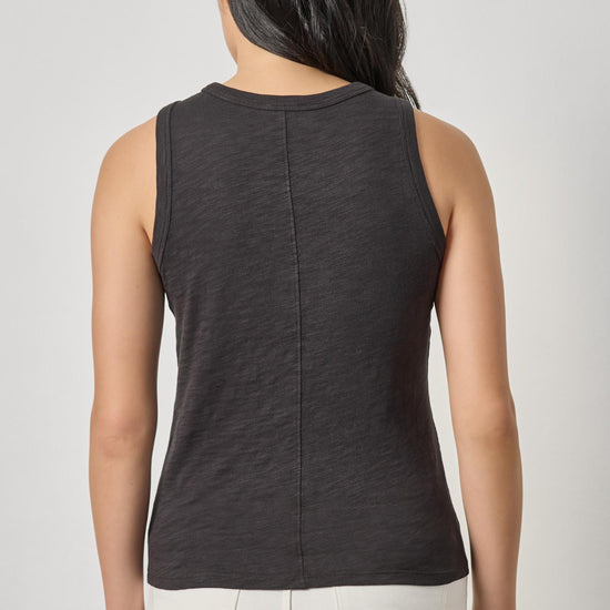 Back Seam Tank in color Black Image A2