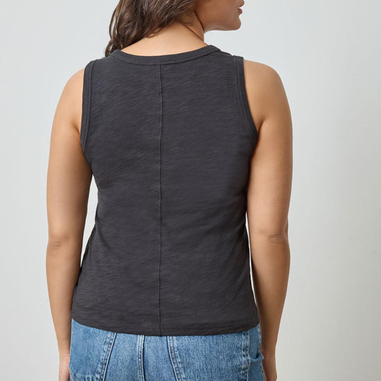 Back Seam Tank in color Black Image A4