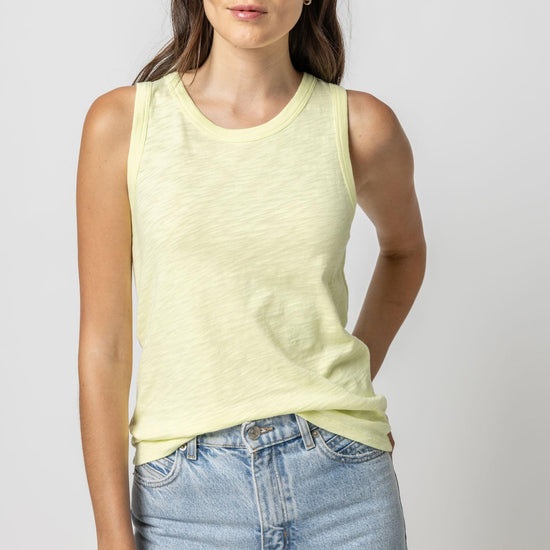 Back Seam Tank in color Limelight Image A1