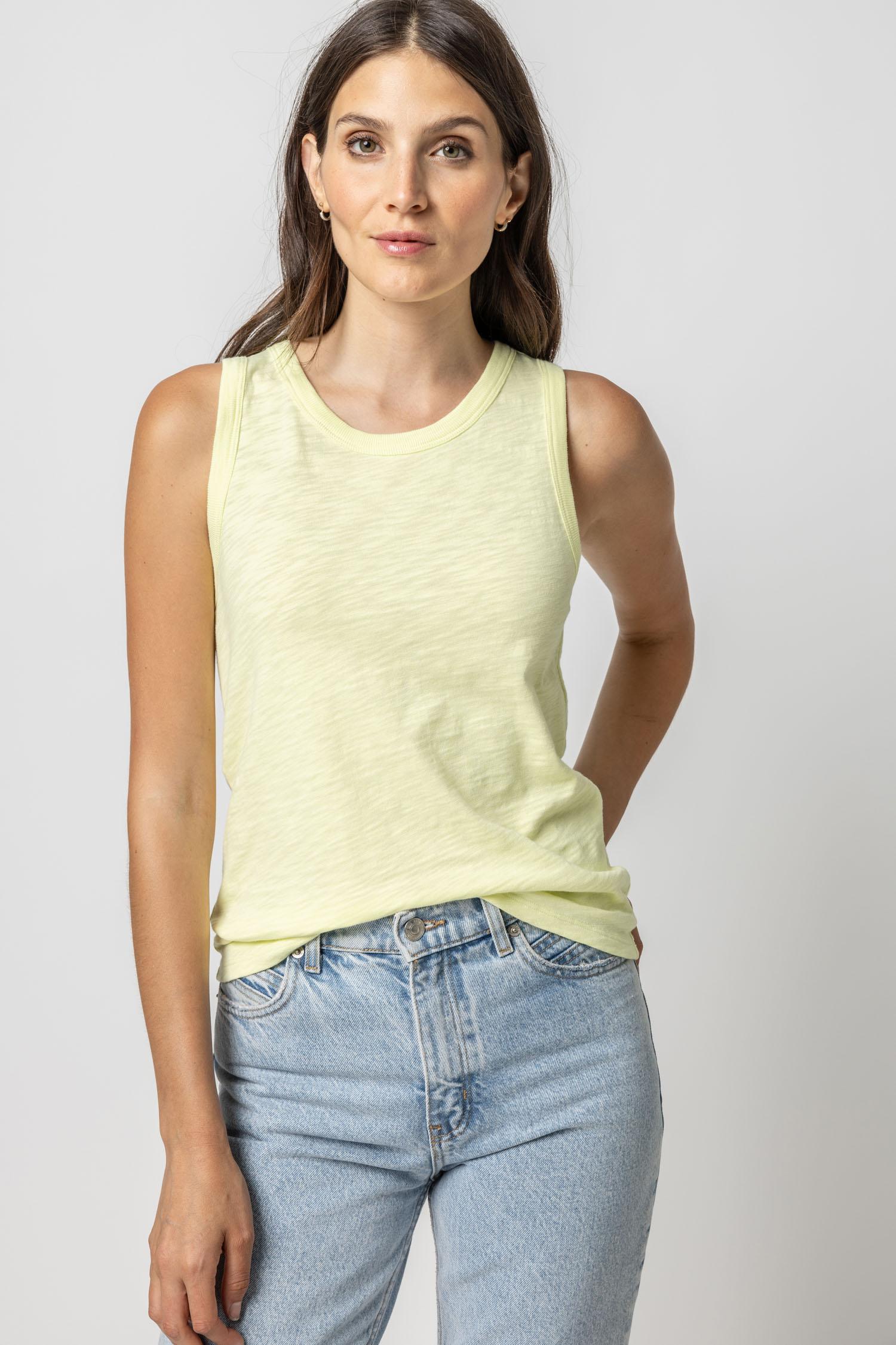 Back Seam Tank in color Limelight Image A1