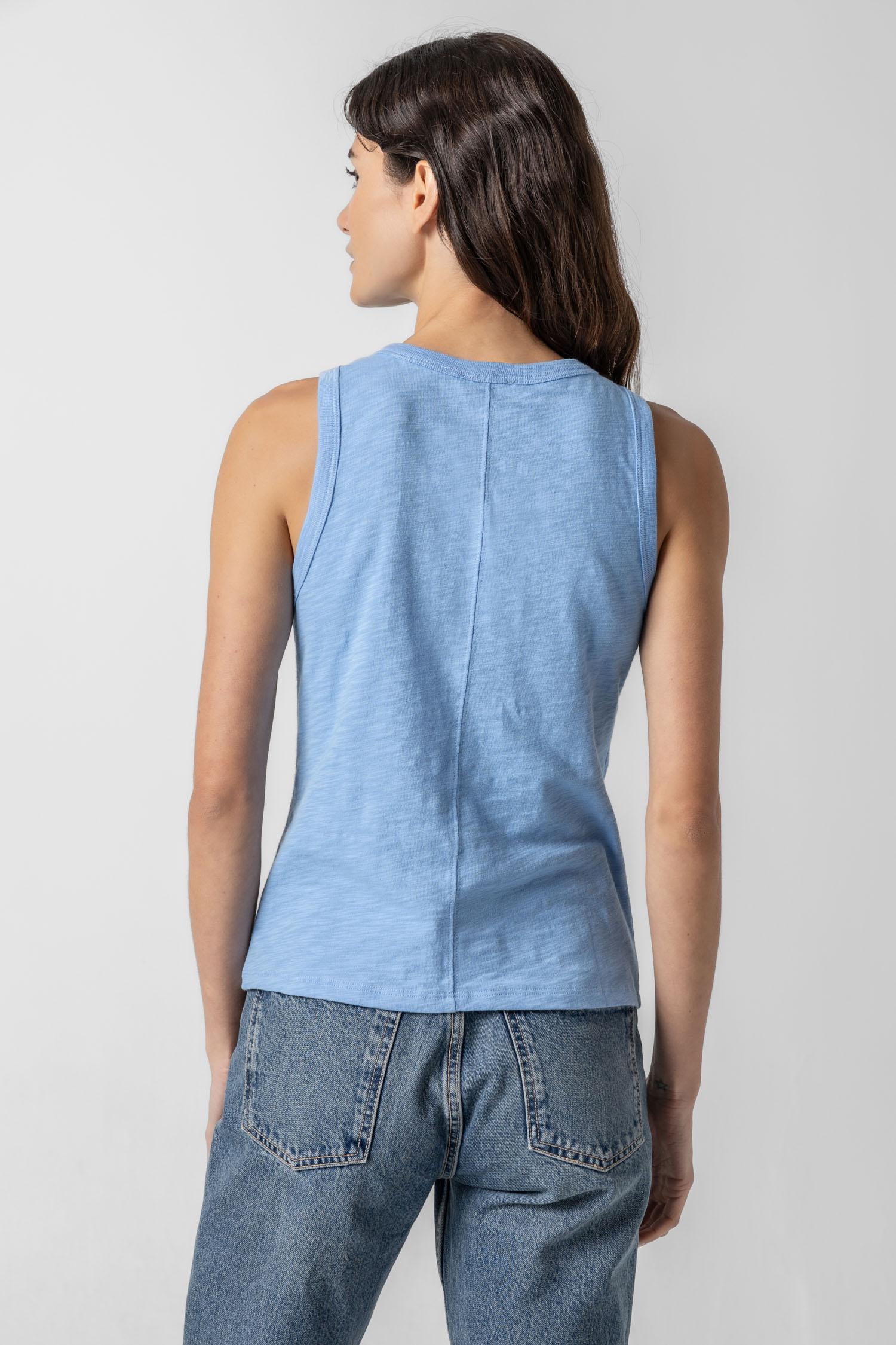 Back Seam Tank in color Malibu Image A2