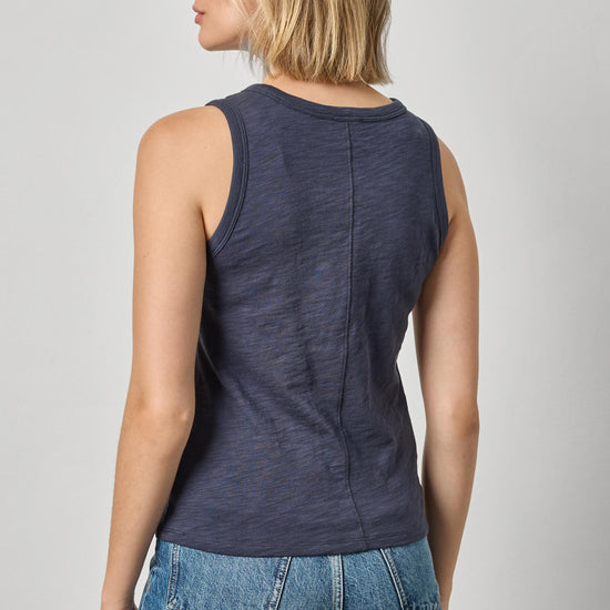 Back Seam Tank in color Navy Image A2