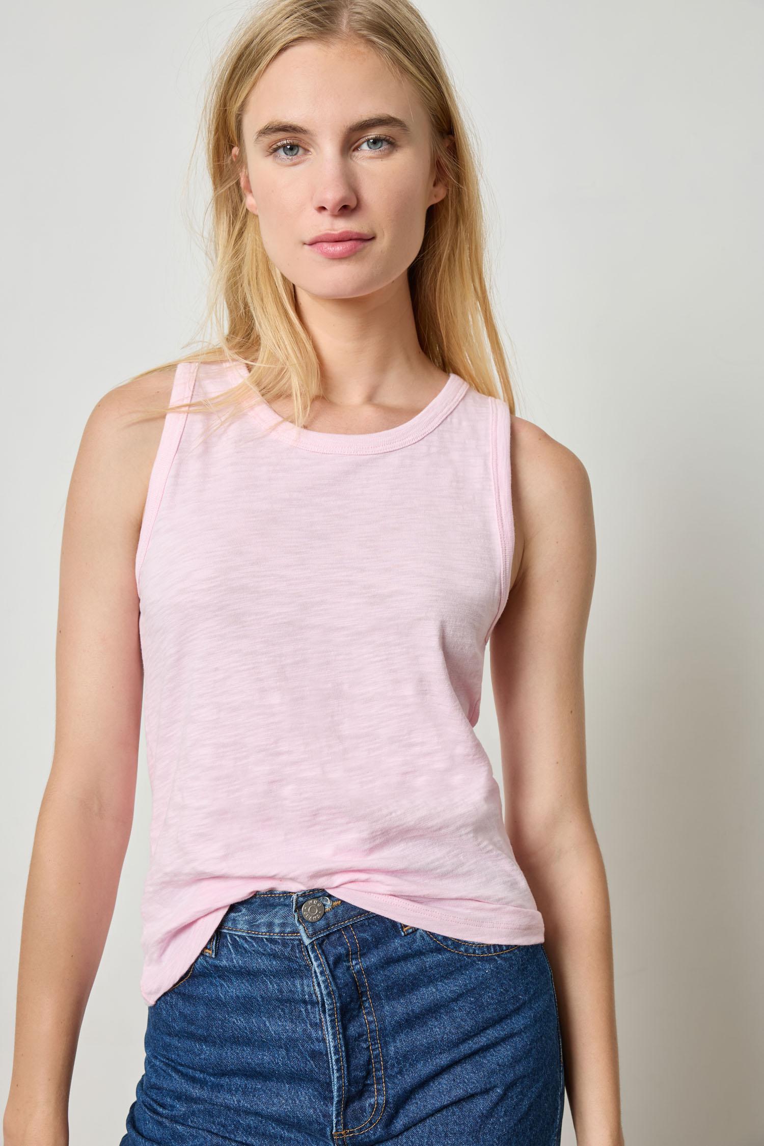 Back Seam Tank in color Peony Image A1