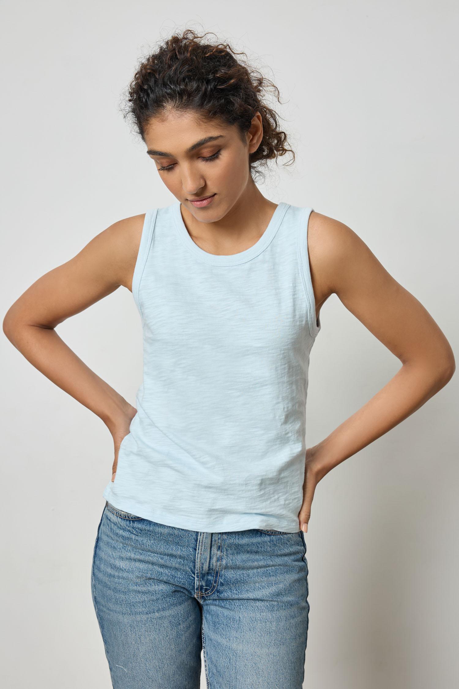 Back Seam Tank in color Spa Image A1