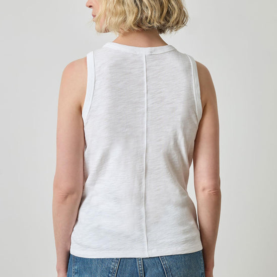 Back Seam Tank in color White Image A2