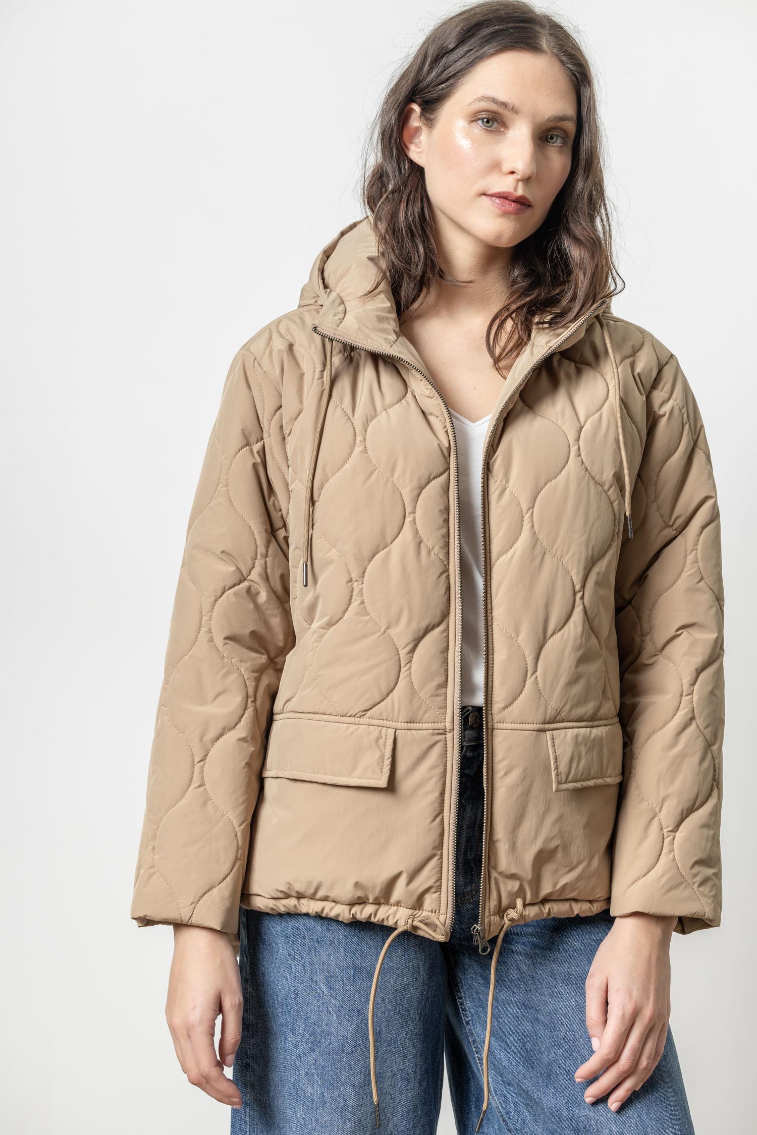 Nylon Quilted Jacket Hickory X Small Lilla P