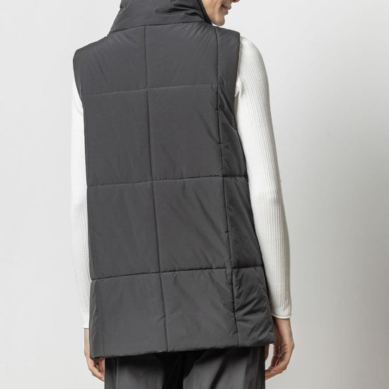 Nylon Long Vest Womens Jacket Jet Black A3