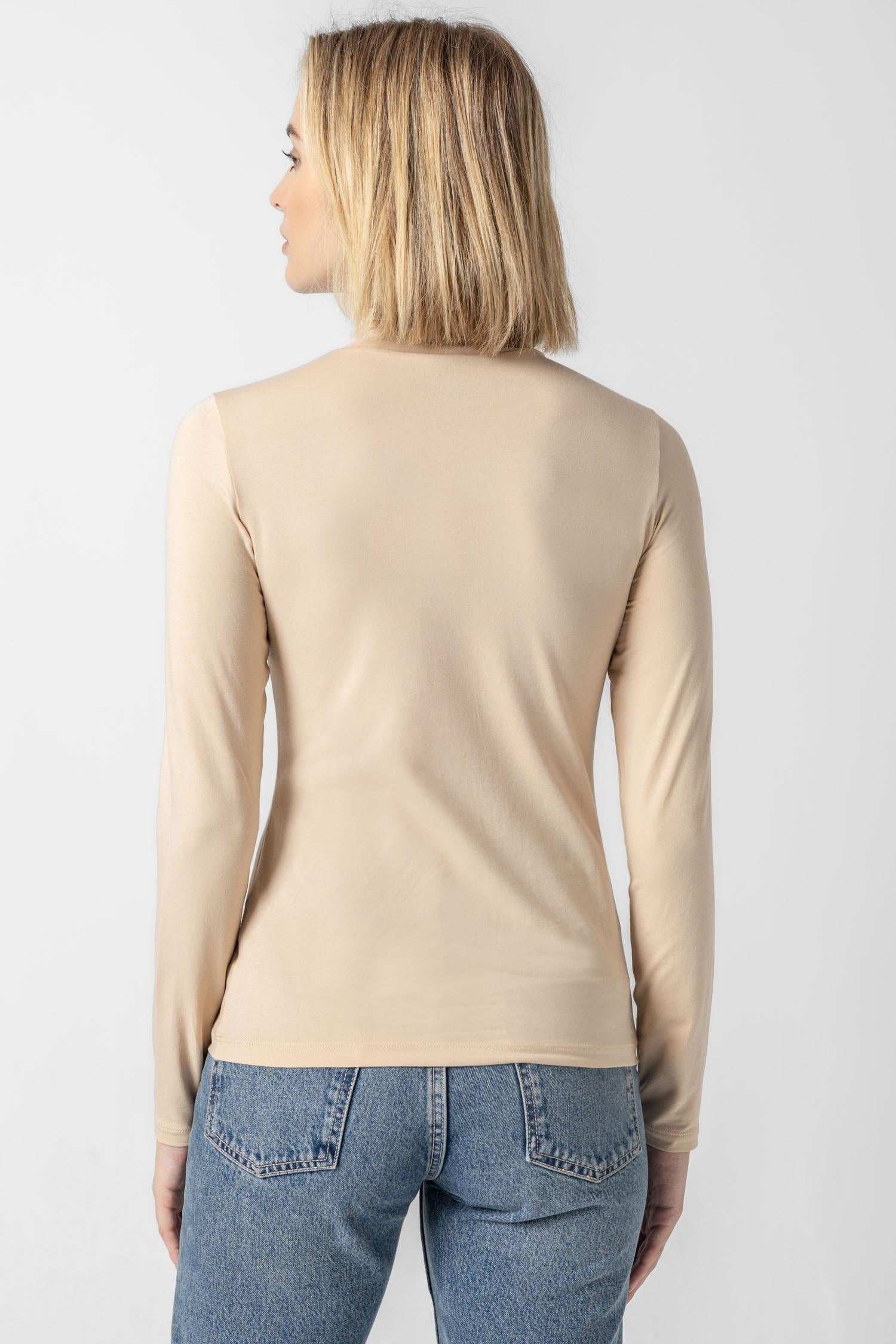 Turtleneck Womens Top Nude A2
