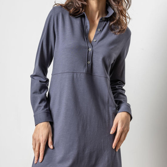 Long Sleeve Seamed Shirt Dress Womens Dress Odyssey A1