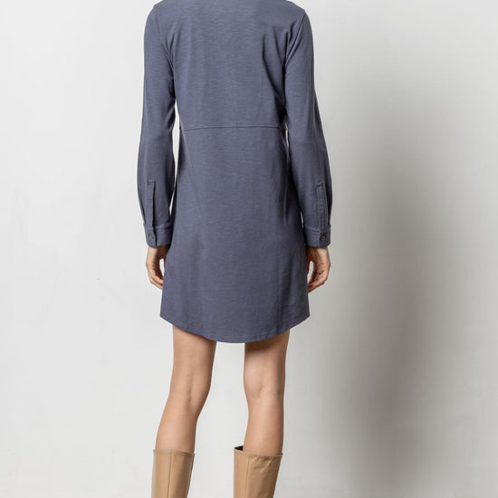 Long Sleeve Seamed Shirt Dress Womens Dress Odyssey A2