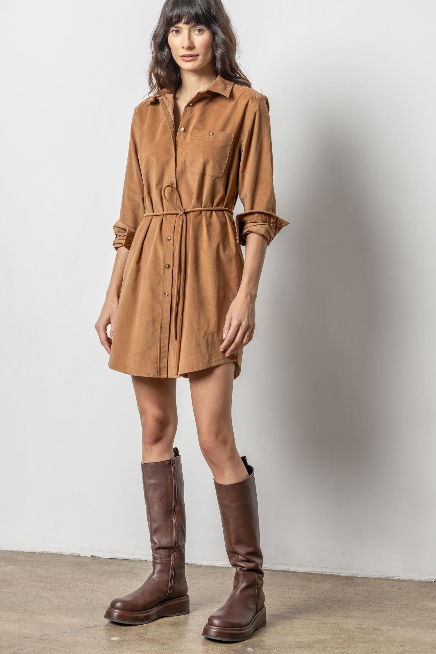 Corduroy Shirt Dress Lilla P