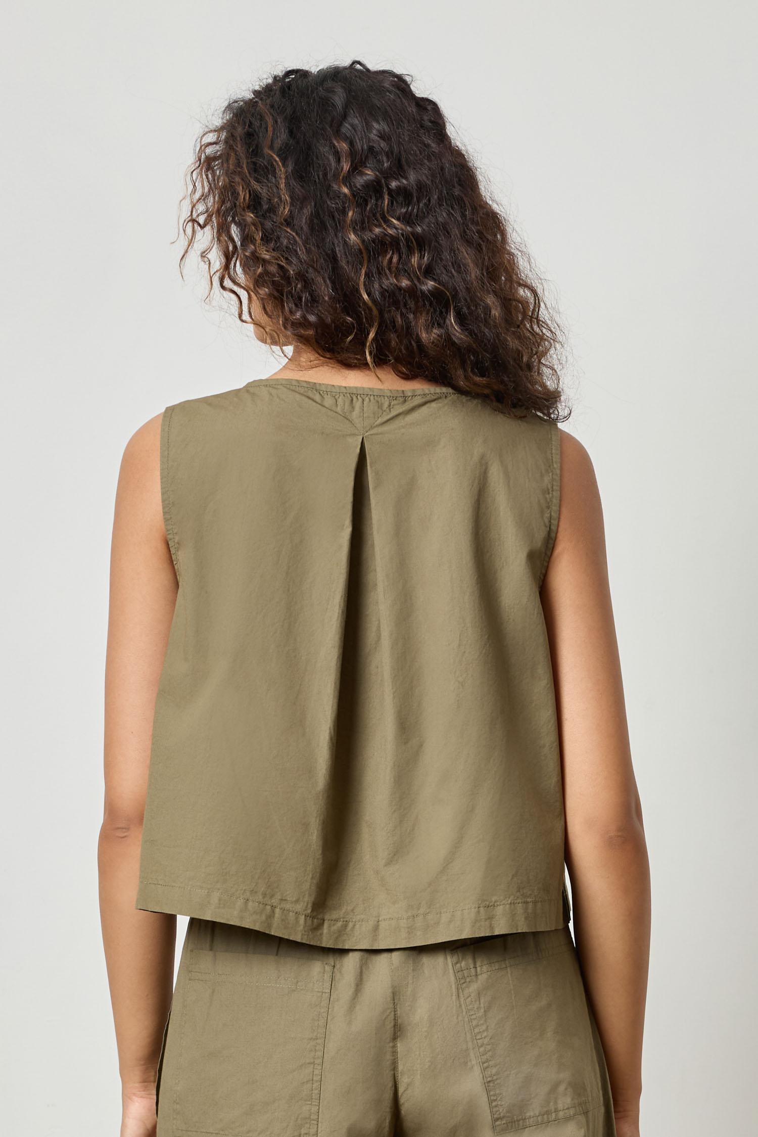 Hidden Placket Top Womens Top Kelp A2