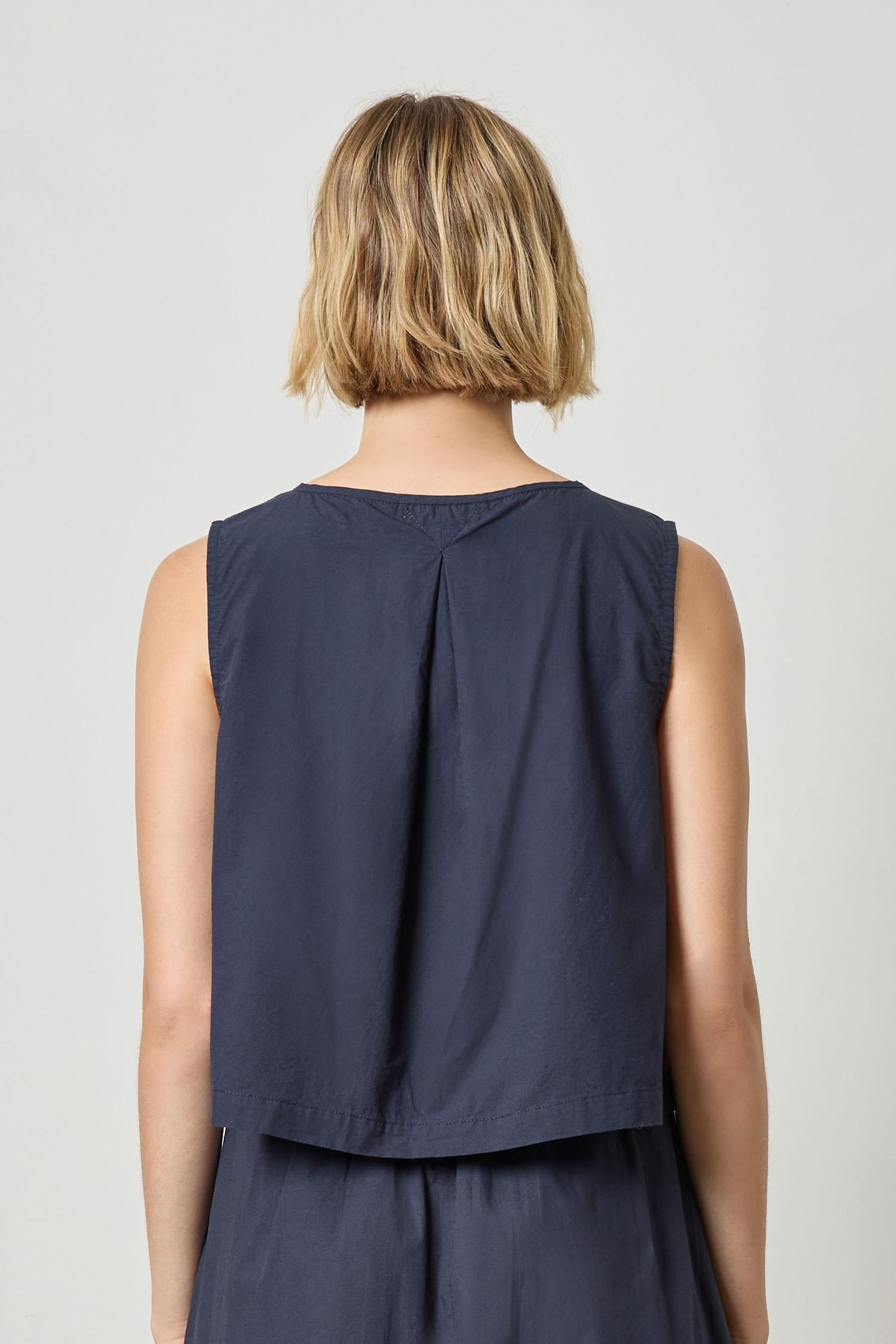 Hidden Placket Top Womens Top Navy A2