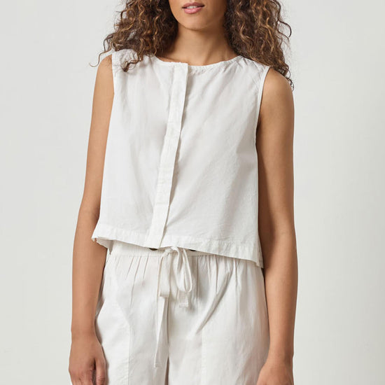 Hidden Placket Top Womens Top White A1