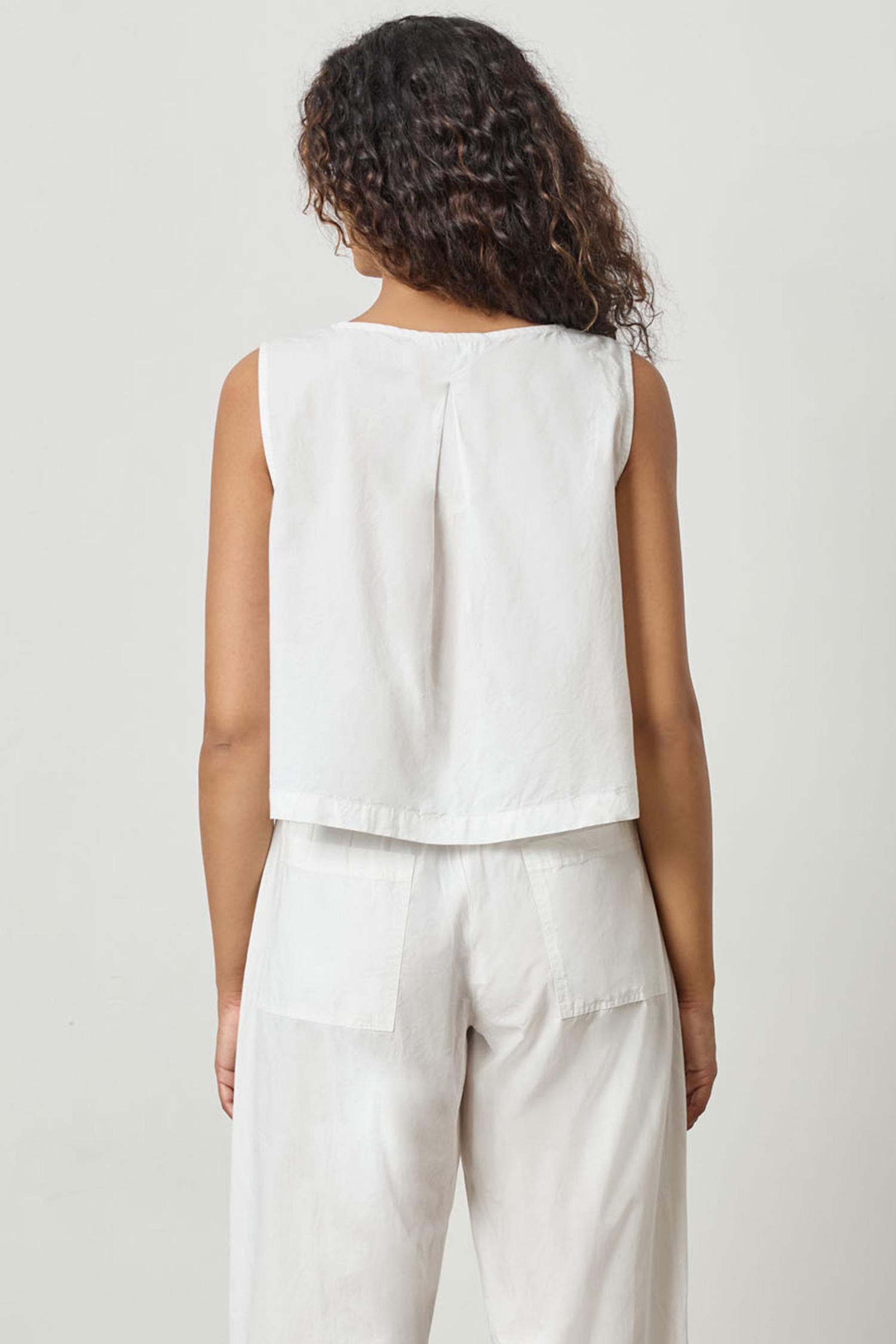 Hidden Placket Top Womens Top White A2