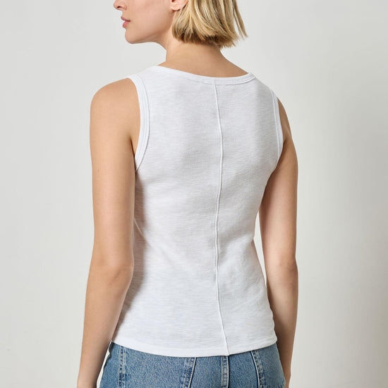 Wide Strap Tank Womens Top White A2