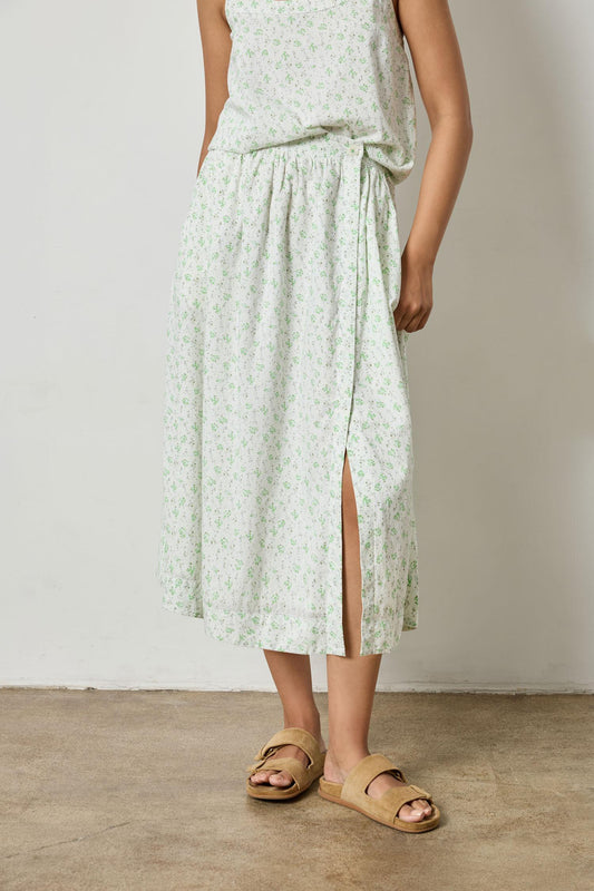 Faux Wrap Long Skirt Womens Skirt Julep Print A1