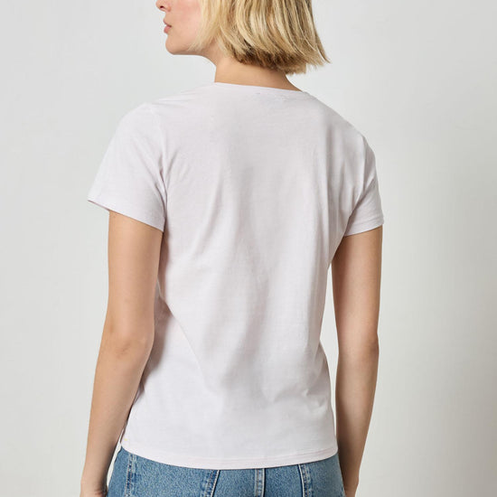 Short Sleeve V-Neck in color Lily Image A2